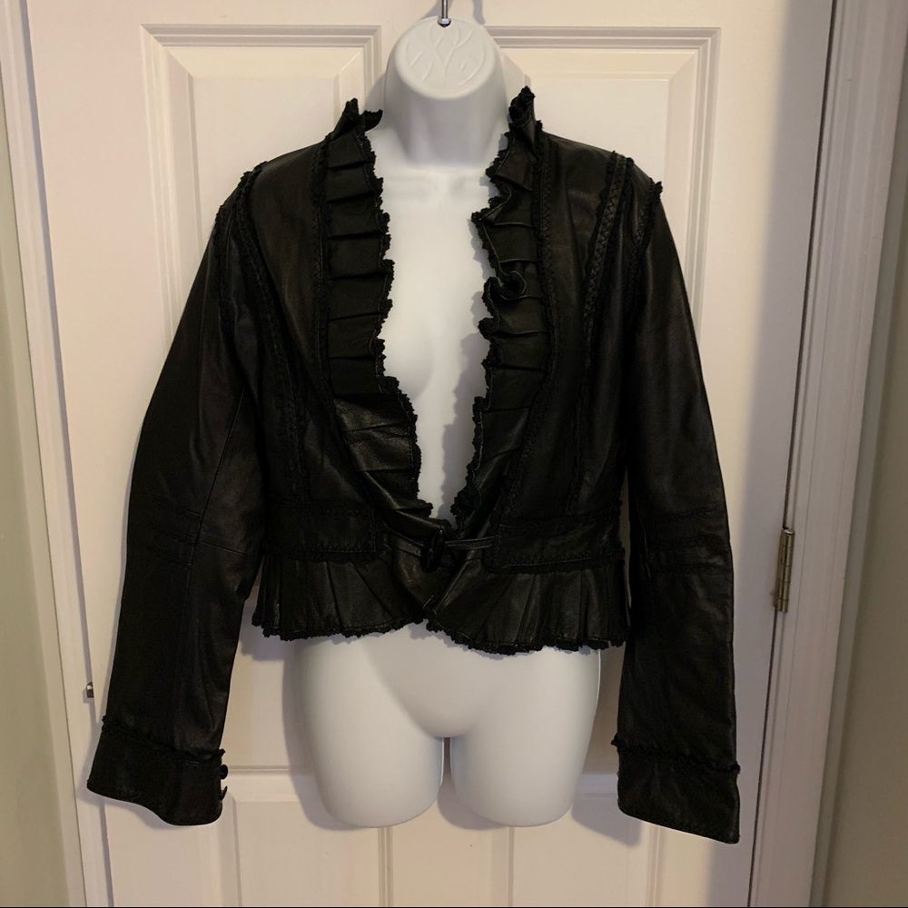 ❤️‍🔥SEXY!!! 🩷Victoria’s Secret & 🖤Moda International GENUINE LEATHER JACKET